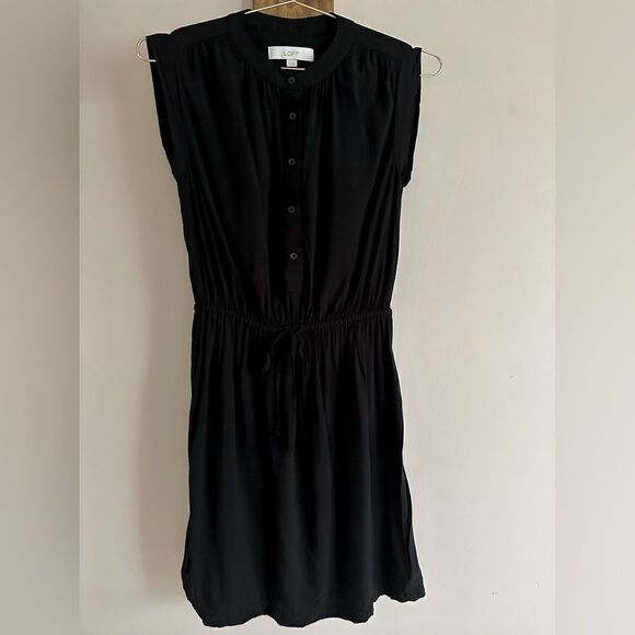 Ann Taylor Loft Black Button Up Dress || size XS - Picture 1 of 7